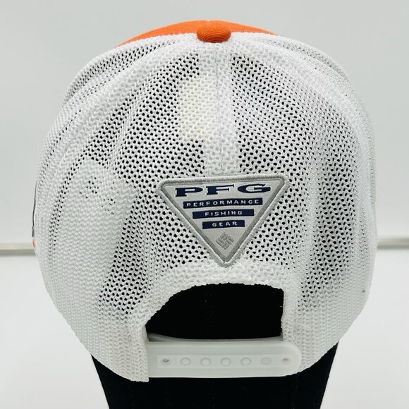 Columbia PFG Auburn University Trucker Hat Cap Mesh Orange White NCAA Snap Back - Picture 6 of 10